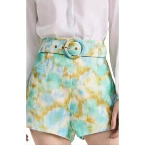 CHRISTIAN LACROIX Linen Blend Floral Shorts Size XS